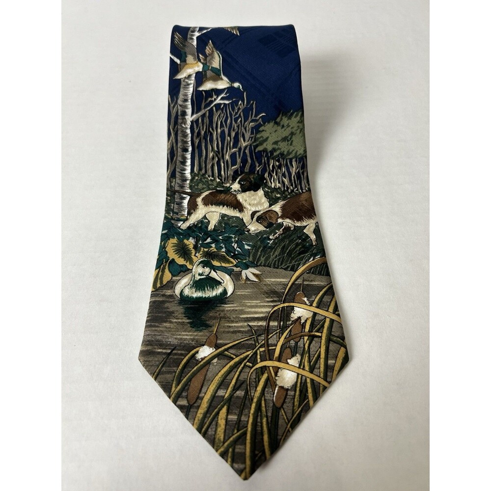 Vintage Reed St James Men’s Duck Hunting Dog Mallard Wildlife Tie USA Made